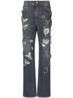 Dolce & Gabbana jean à effet usé droit - Gris - thumbnail