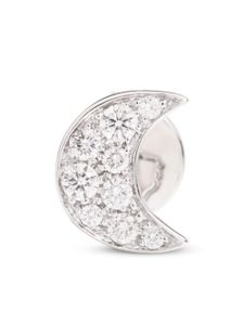 Dodo puce d'oreille en or blanc 18ct pavée de diamants - Argent