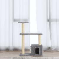 VidaXL Kattenkrabpaal met sisal krabpalen 70 cm lichtgrijs