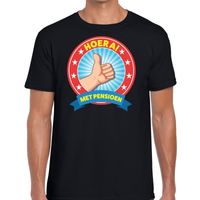 Hoera met pensioen t-shirt zwart heren