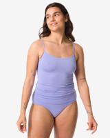 HEMA Dameshemd Naadloos Micro Spaghettibandjes Blauw (blauw)