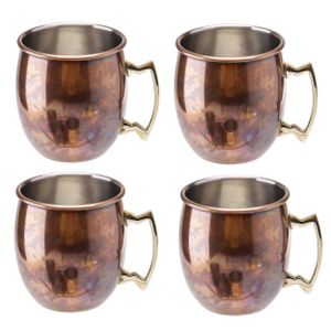 4x Cocktailbeker/cocktailglas Moscow Mule 450 ml antiek koper