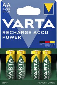 Batterij oplaadbaar Varta 4xAA 2600mAh ready2use