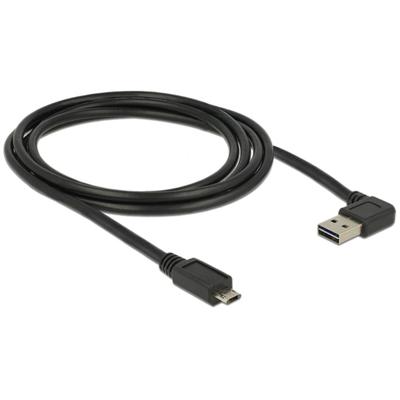 DeLOCK easy-usb-a 2.0 male > easy-usb micro-usb-b 2.0 male kabel (zwart, 2 meter)