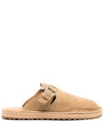Comme des Garçons Homme mules en cuir à boucle décorative - Marron