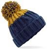 Beechfield CB437 Apres Beanie - Oxford Navy/Mustard - One Size