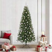 Kunstkerstboom met 300 LED met standaard Groen 210 cm PE en PVC