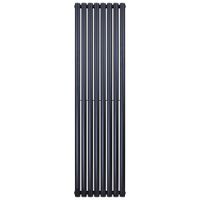 Sanigoods Oval dubbele radiator 47x180cm 1640W zwart mat