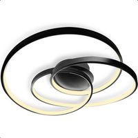 Goliving Spiraal Plafondlamp - Plafonnière - Woonkamer - Slaapkamer - LED Ringen - 35w - Ø 63 cm - Zwart - thumbnail
