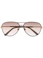 TOM FORD Eyewear lunettes de soleil Clark à monture pilote - Marron