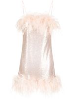 Gilda & Pearl robe courte ornée de plumes - Rose - thumbnail