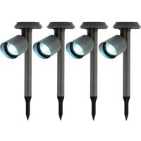 Solar prikspot/tuinspot - 4x - metaal - zwart - H26 cm