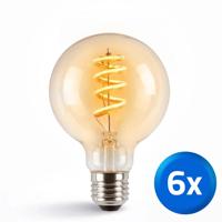 Zigbee E27 spiraal filament lamp Dual White G95 amberkleurig - voordeelset van 6