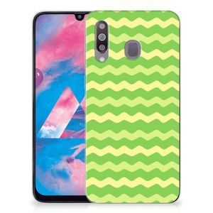 Samsung Galaxy M30 TPU bumper Waves Green