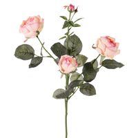 Kunstbloem roos Ariana - roze - 73 cm - kunststof steel - decoratie bloemen