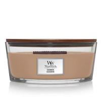 WoodWick Geurkaars Ellipse Cashmere - 9 cm / 19 cm - Geurkaars in Glas - Houten Lont WoodWick Geurkaars Ellipse Cashmere - 9 cm / 19 cm - Geurkaars in Glas - Houten Lont