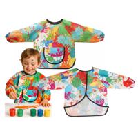 Knutsel schort/verfschort voor peuters - 5x - met zak - 1-3 jaar - multi kleuren - waterdicht