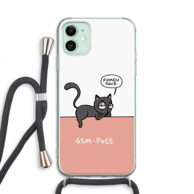 GSM poes: iPhone 11 Transparant Hoesje met koord