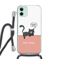 GSM poes: iPhone 11 Transparant Hoesje met koord