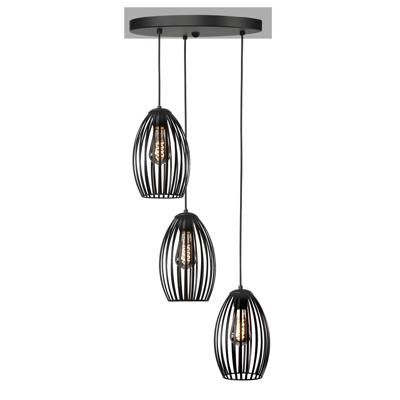 Highlight HanglampGabbia zwart 3-lichts - H5166.01