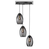 Highlight HanglampGabbia zwart 3-lichts - H5166.01