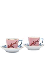 GINORI 1735 lot de 2 tasses à café Viaggio Di Nettuno - Rose