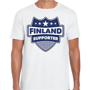 Finland schild supporter t-shirt wit voor heren