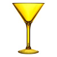 Home Deco Factory Cocktailglas - geel - kunststof - 24 cl - martini glas
