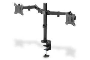 Digitus DA-90400 Monitor-tafelbeugel 2-voudig 33,0 cm (13) - 81,3 cm (32) Zwart, Zwart (mat) Draaibaar, In hoogte verstelbaar, Kantelbaar, Kantelbaar en