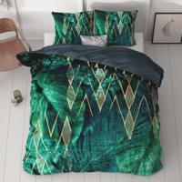 Dekbedovertrek Valesca Eenpersoons (140x200 Cm) Groen Microvezel Patroon Manilla - Overtrek - 140x200 Cm (Eenpersoons) - Manilla - Dekbed-Discounter.nl