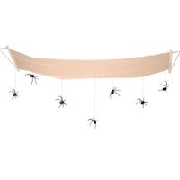 Hangdecoratie halloween spinnen aan hangmat 310 cm - thumbnail