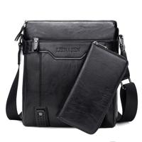 WEIXIER 15036 multifunctionele mannen Business Messenger Bag één schoudertas met handtas (zwart)