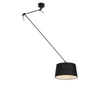 QAZQA Hanglamp zwart met linnen kap zwart 35 cm - Blitz - thumbnail