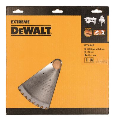 DeWalt Accessoires Cirkelzaagblad geschikt voor Trespa®, 305x30x60t, HT, positief 5°, kerf 3,2mm - DT4346-QZ