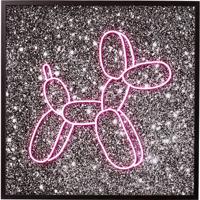 Kare Glas Schilderij Balloon Dog LED 80x80cm