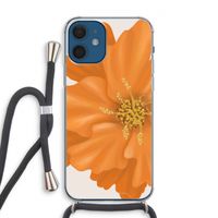 Orange Ellila flower: iPhone 12 Transparant Hoesje met koord