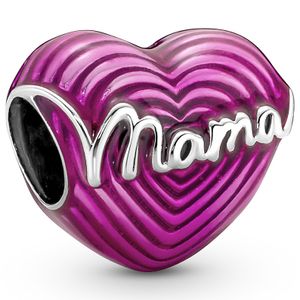 Pandora 791505C01 Bedel Radiating Love Mama Heart zilver-emaille roze