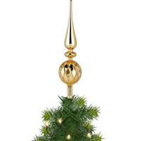 Inge Christmas piek - 1x - goud - glas - 31 cm - gedecoreerd - kerstboom topper - kerstversiering