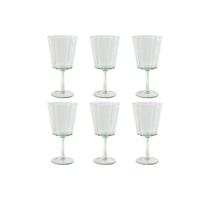 Set van bekers Home ESPRIT Groen Kristal 9 x 9 x 17,8 cm (6 Stuks)