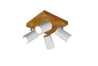 Trio 4-lichts opbouwspotMarley wit op hout - 812400431