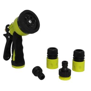 Tuinsproeier set 4-delig - broeskop/sproeipistool met aansluitstukken - 16 cm - groen