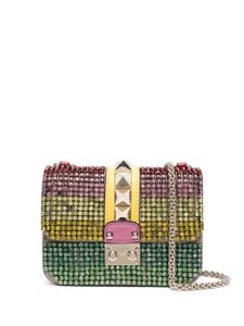 Valentino Garavani Pre-Owned sac porté épaule Glam Lock à ornements en cristal - Rouge