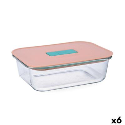 Hermetische Lunchtrommel Luminarc Joy Oranje Glas 1,04 L (6 Stuks)