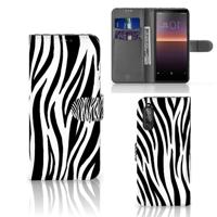 Sony Xperia 10 II | Telefoonhoesje | Met pasjeshouder | Zebra