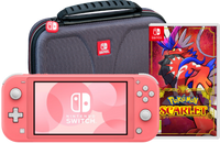 Nintendo Switch Lite Koraal + Pokémon Scarlet + Bigben Beschermtas