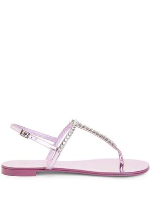 Giuseppe Zanotti sandales à ornements en cristal - Rose