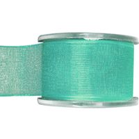 1x Hobby/decoratie mintgroene organza sierlinten 4 cm/40 mm x 20 meter   -