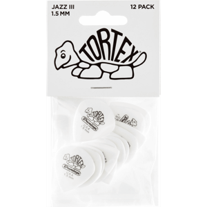 Dunlop Tortex Jazz III 1.50mm 12-pack plectrumset wit