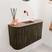 Toiletmeubel Mondiaz Joya Dlux | 73.2 cm | Meubelkleur Shadow | Faye wastafel Arena Wasbak Midden | Zonder kraangat(en)