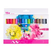 Brushpen Talens Ecoline set Ã¡ 15 kleuren